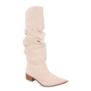 Chinese Laundry Winner Split Suede High Boots Dress Shoes slip-on pointed toe